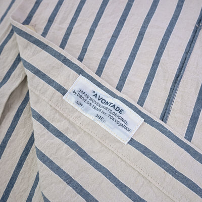 Gardener Apron Shirt - Natural/Navy Stripe