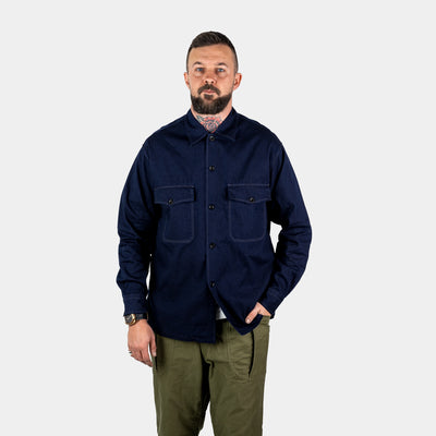 9oz Denim Prisoner Shirt - Dark Indigo