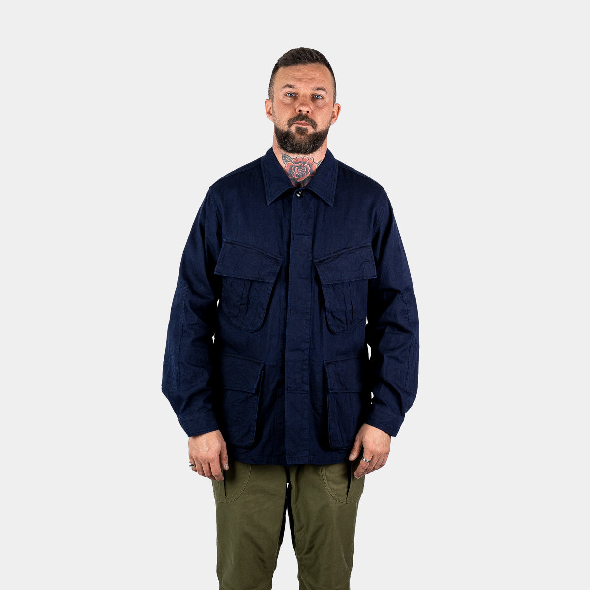 9oz Denim Jungle Fatigue Jacket - Dark Indigo