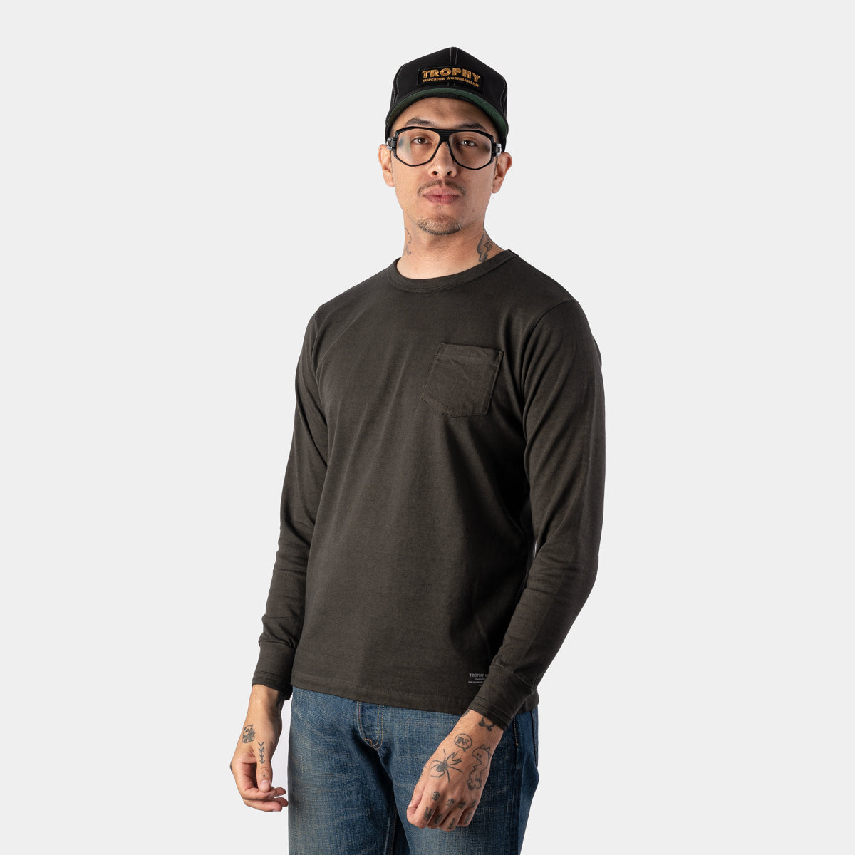 OD L/S Pocket Tee - Gun Black