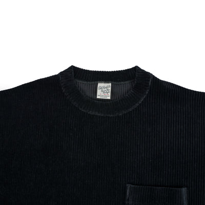 Cotton Pile Jersey Drop Shoulder Sweatshirt - Black