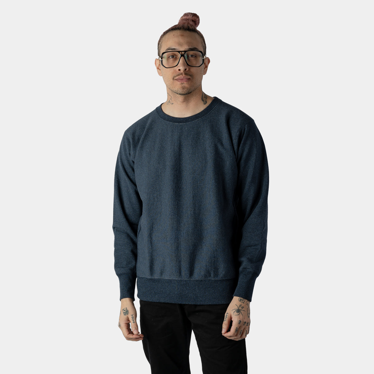 Reverse Crew Sweat - Navy Mix