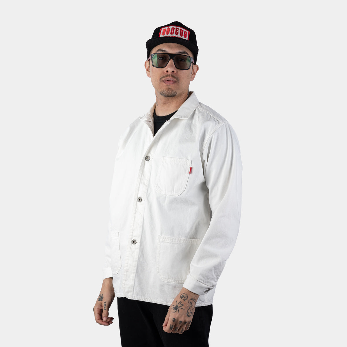 Denim Coverall - White