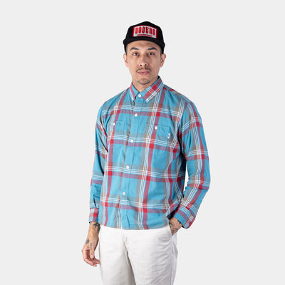 Button Down Check Shirt - Blue/Red