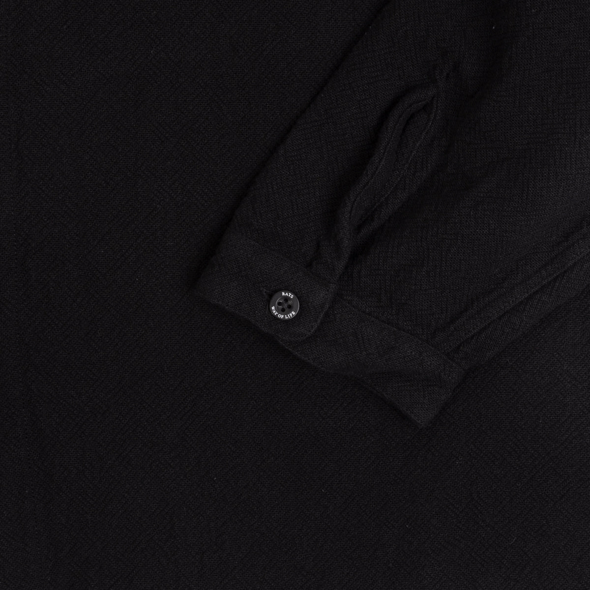 Stand Collar Dobby Shirt - Black