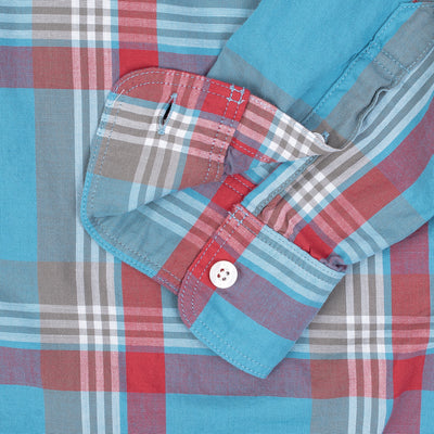 Button Down Check Shirt - Blue/Red