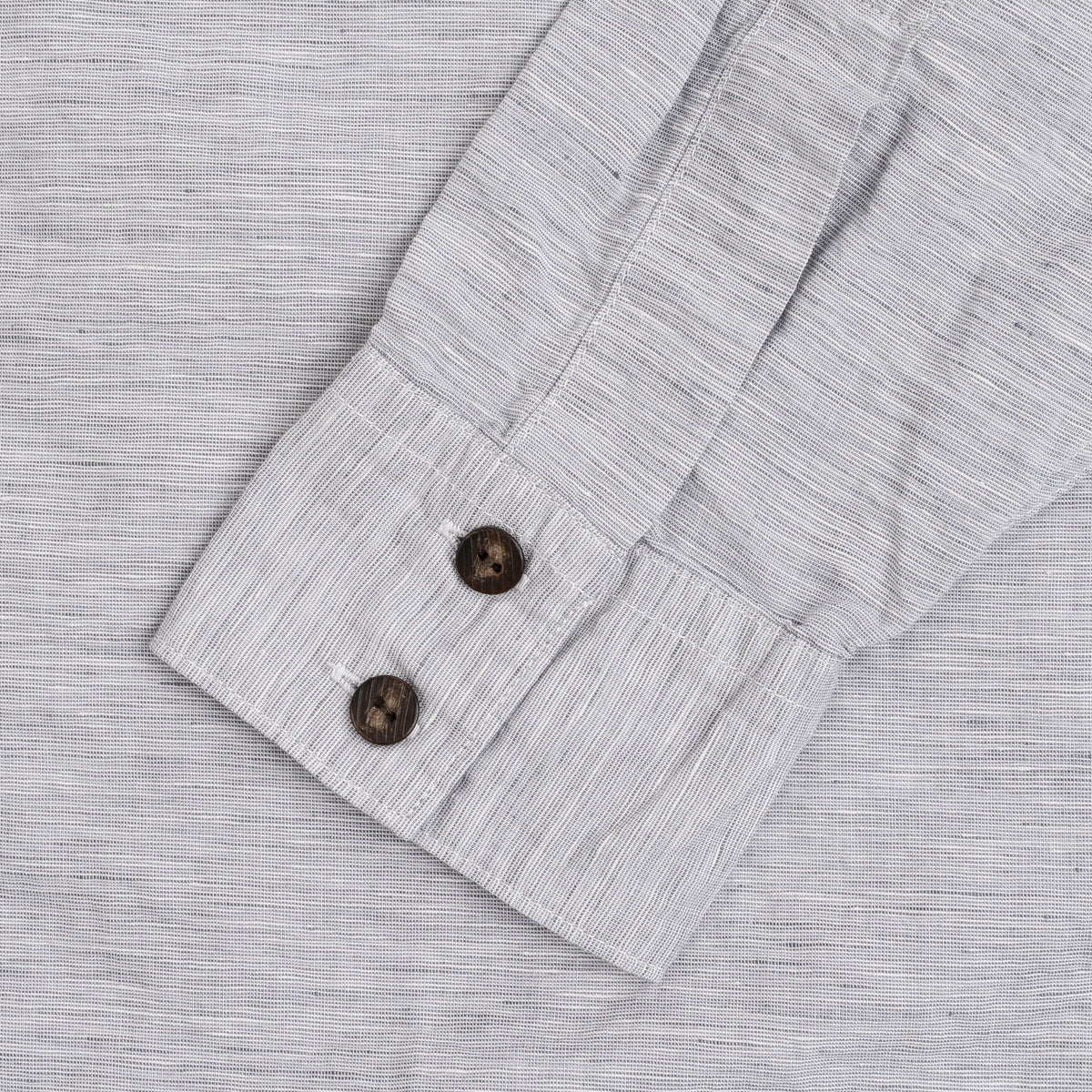 Chambray Stand Collar Shirt - Grey