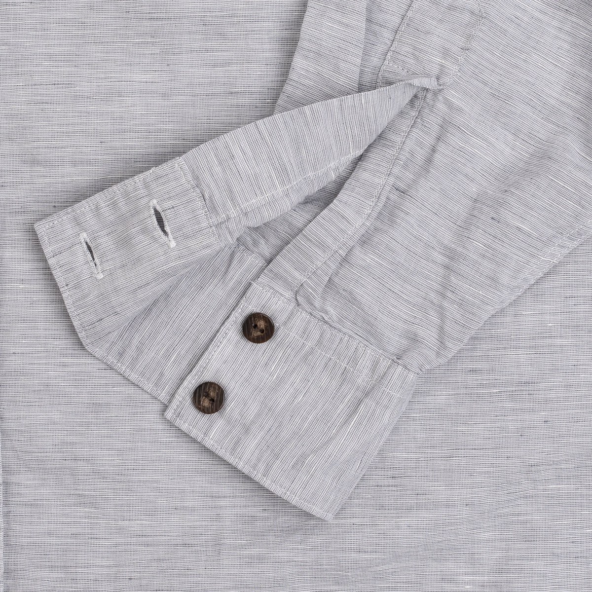 Chambray Stand Collar Shirt - Grey