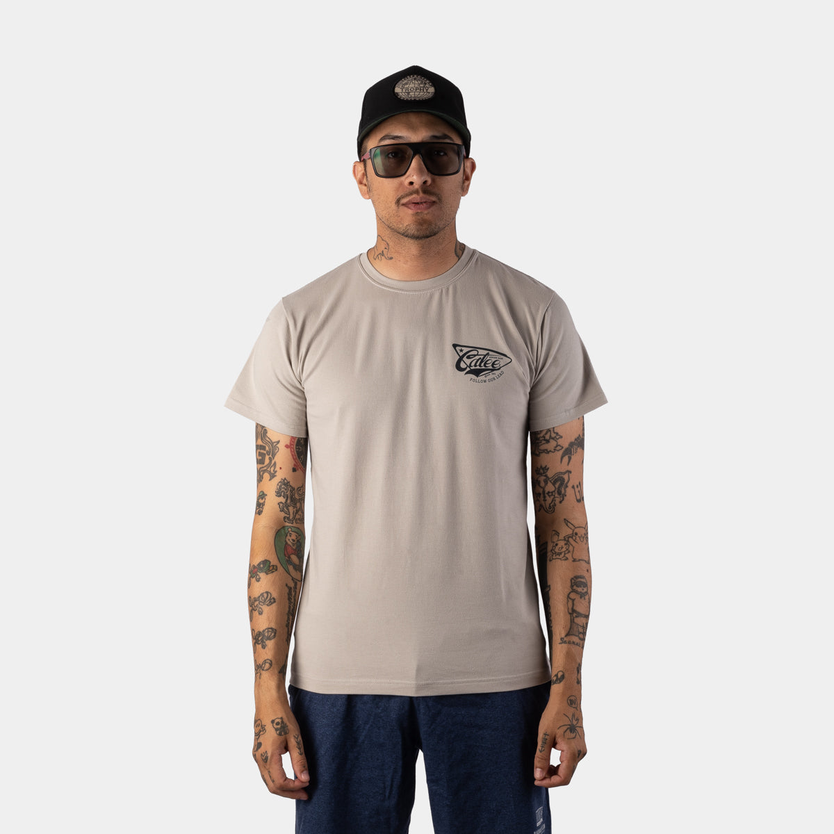 Logo Crewneck Tee - Grey