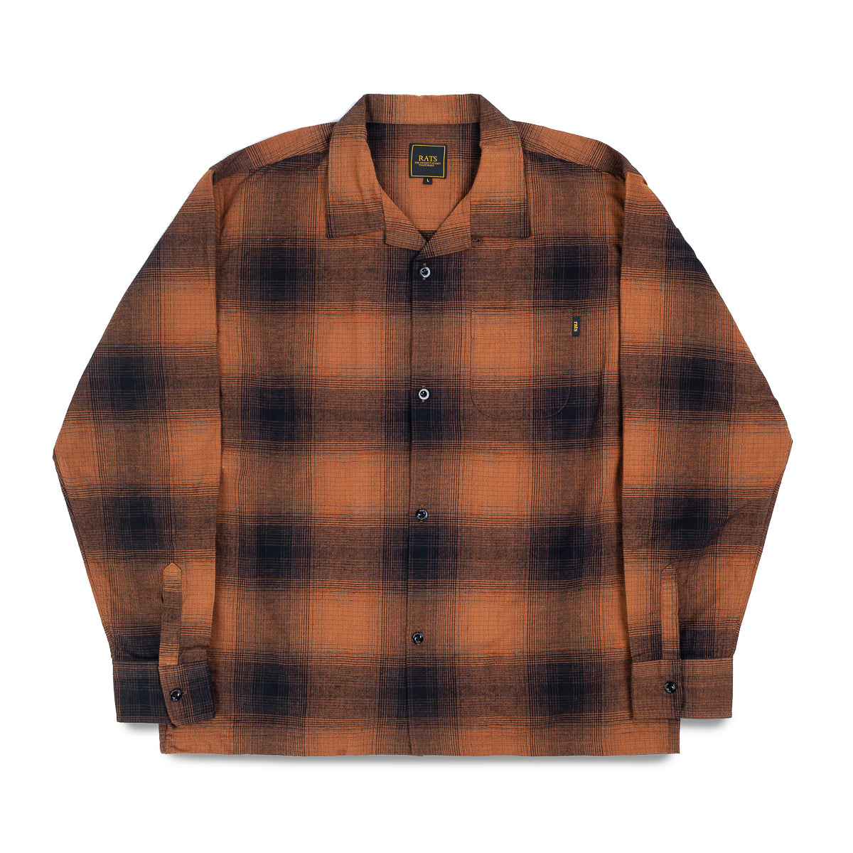 Cotton Ombré Check Shirt - Brown