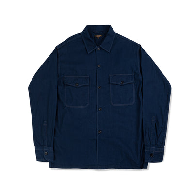 9oz Denim Prisoner Shirt - Dark Indigo