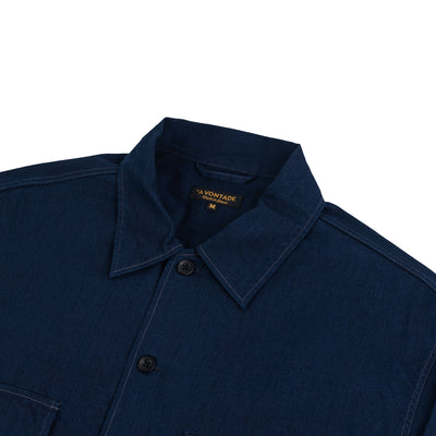 9oz Denim Prisoner Shirt - Dark Indigo