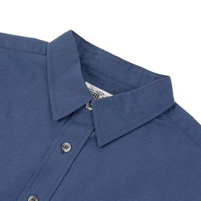 Chambray Long Sleeve Shirt - Navy Blue