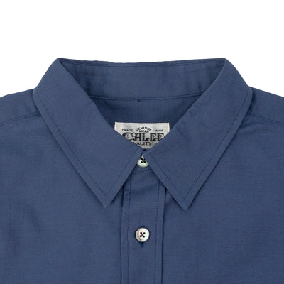Chambray Long Sleeve Shirt - Navy Blue