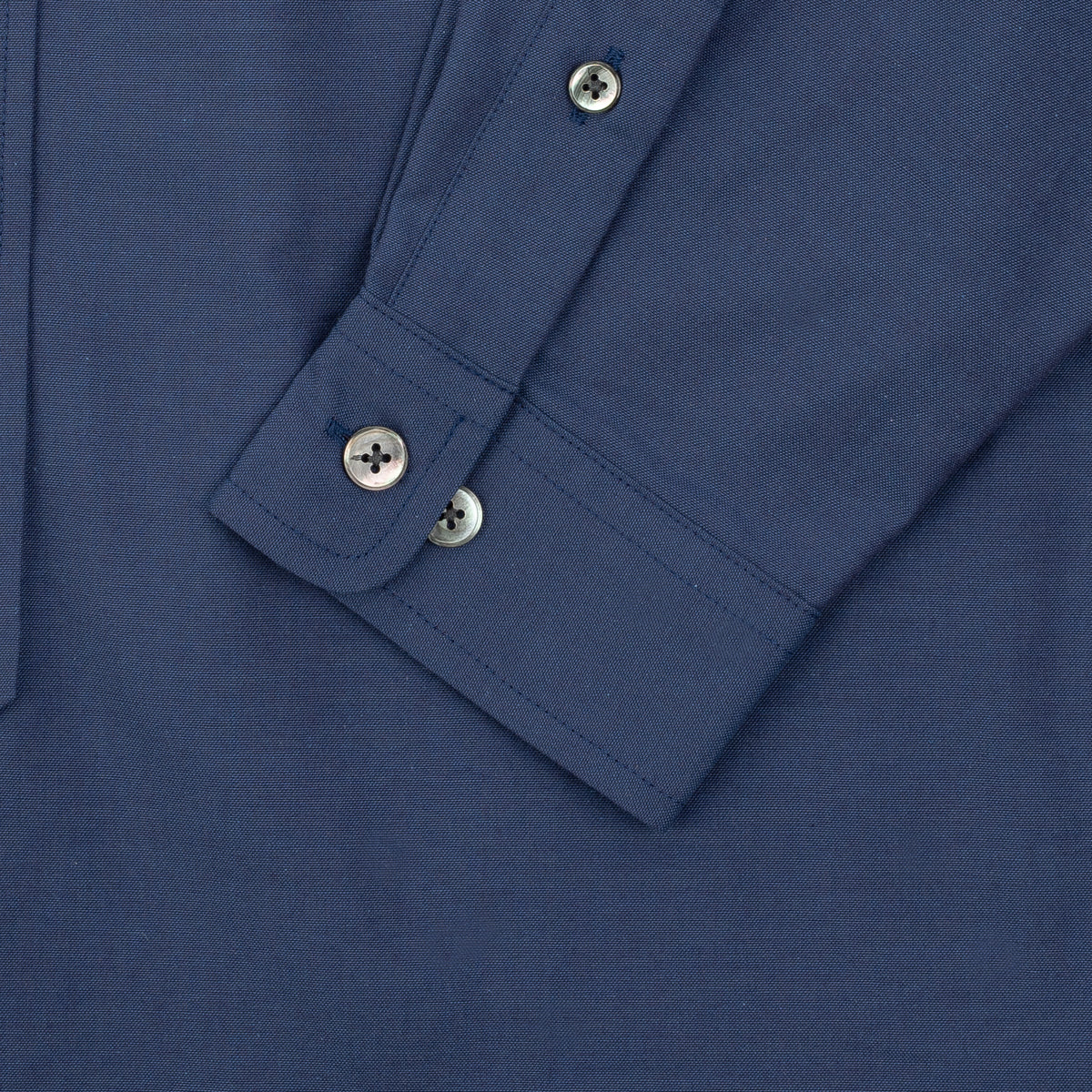 Chambray Long Sleeve Shirt - Navy Blue