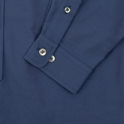 Chambray Long Sleeve Shirt - Navy Blue