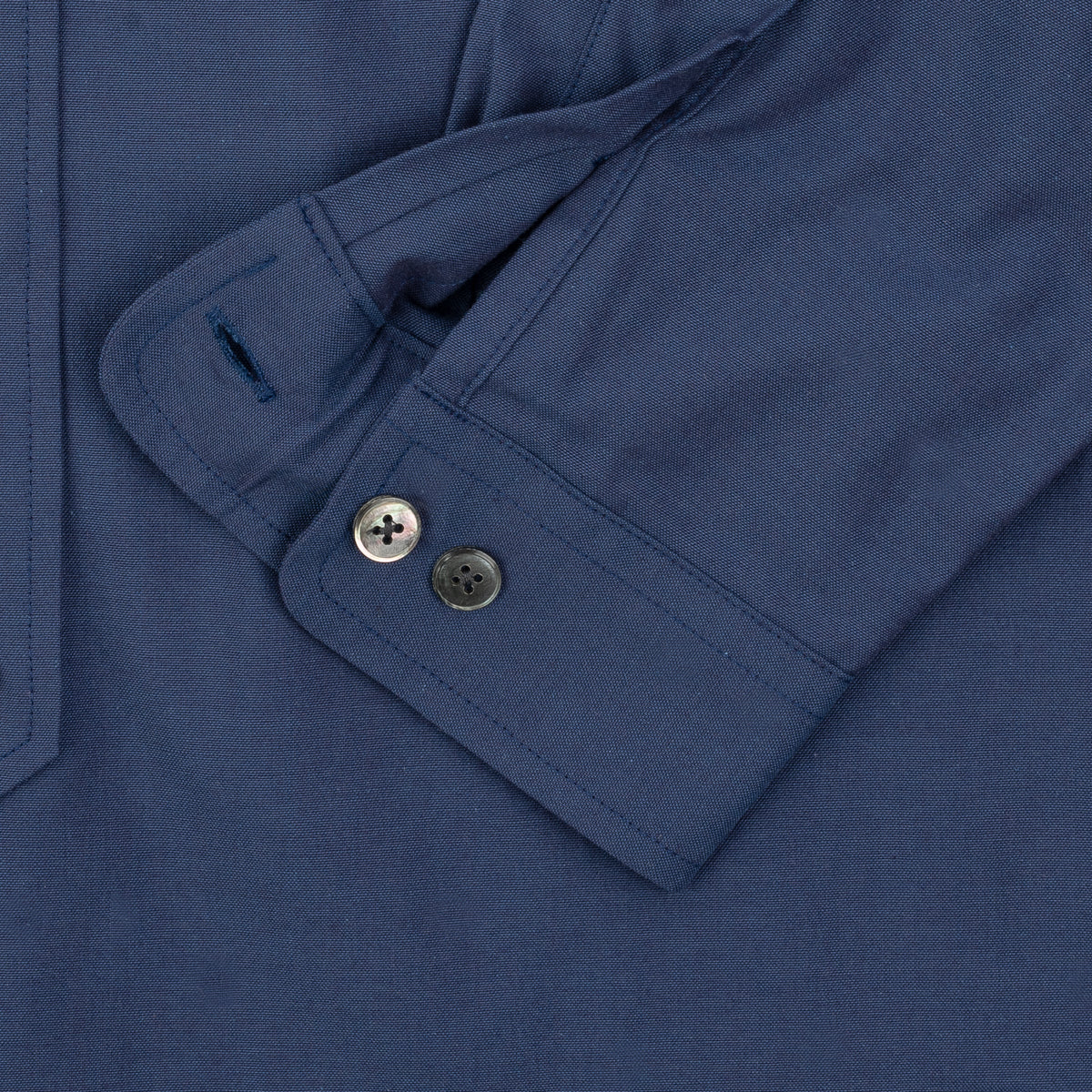 Chambray Long Sleeve Shirt - Navy Blue