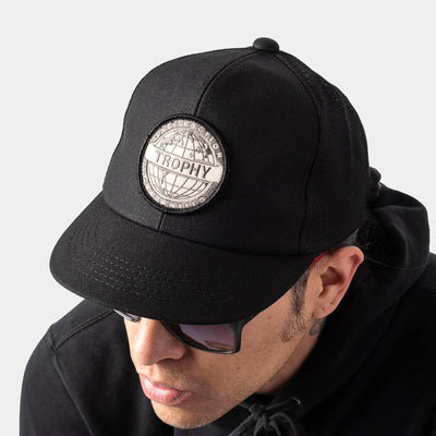 Earth Logo Work Mesh Cap - Black
